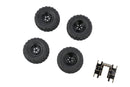 Batrazzi 0.8" Wheel & Tire Set with FCX24M Brass Center Skid Plate Mount