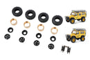 Batrazzi 0.9" Wheel & Tire Set with FCX24M Brass Center Skid Plate Mount