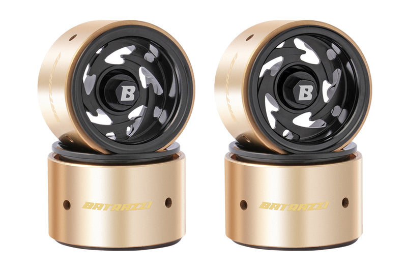 BATRAZZI Aluminum 1.0” Stellar Racing Beadlock Wheels Black (4 pcs)