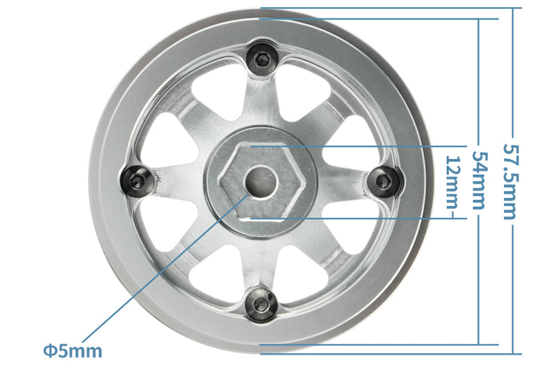 BATRAZZI Aluminum 1.9” V-Spoke Beadlock Wheels (2pcs)