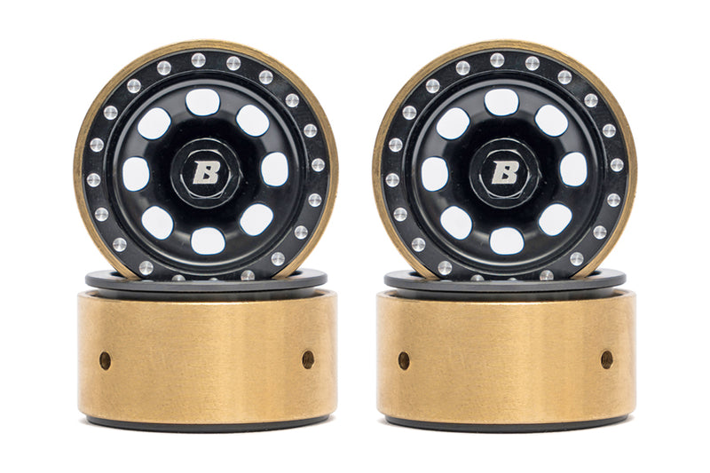 BATRAZZI Aluminum 1.0" D-Hole Beadlock Wheels Black (4pcs)