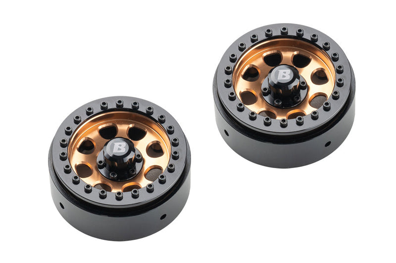BATRAZZI 1.9" Aluminum D-Hole Beadlock Wheels Gold (2pcs)