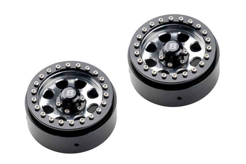 BATRAZZI 1.9" Aluminum D-Hole Beadlock Wheels Gun Metal (2pcs)