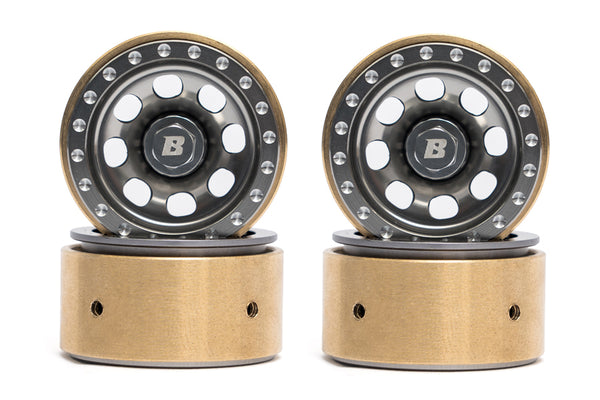 BATRAZZI Aluminum 1.0" D-Hole Beadlock Wheels Gun Metal (4pcs)