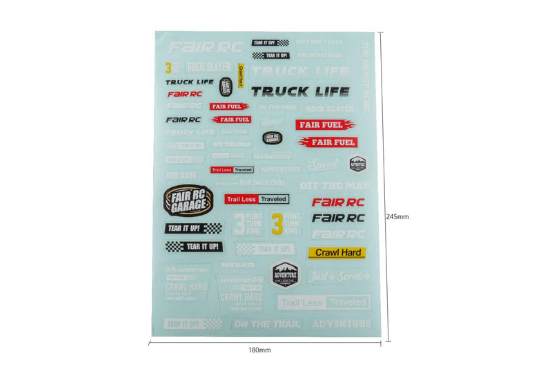 FairRC RC Sticker Sheet