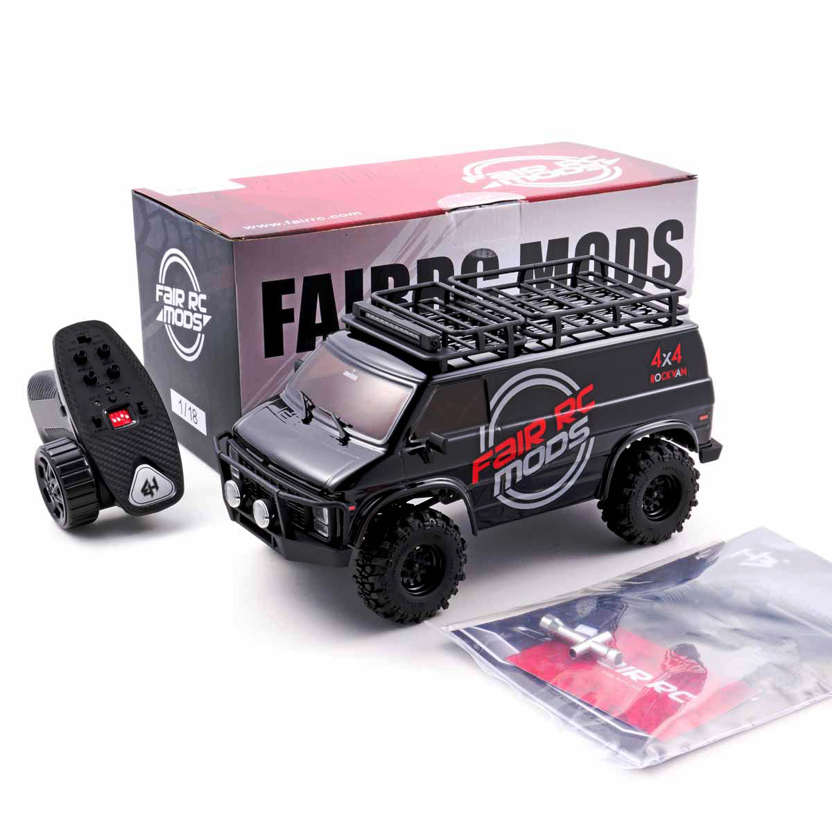 FairRC 1/18 CR18P EVO-V2 Rock Van Black Mod RTR