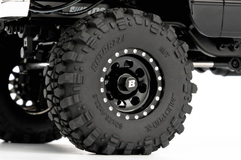 BATRAZZI Aluminum 1.0" D-Hole Beadlock Wheels Black (4pcs)