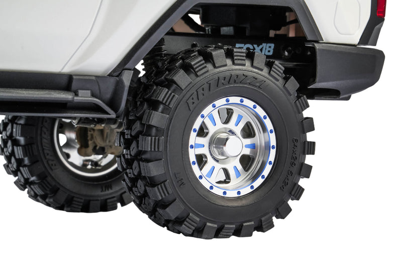 BATRAZZI Aluminum 1.2" Rogue Beadlock Wheels Silver with bold blue accents (2pcs)