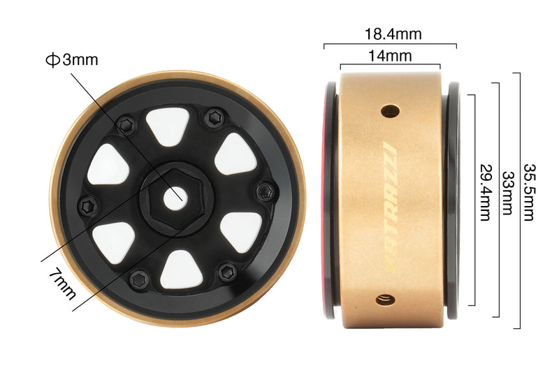 BATRAZZI Aluminum 1.2” Rogue Beadlock Wheels (2pcs)