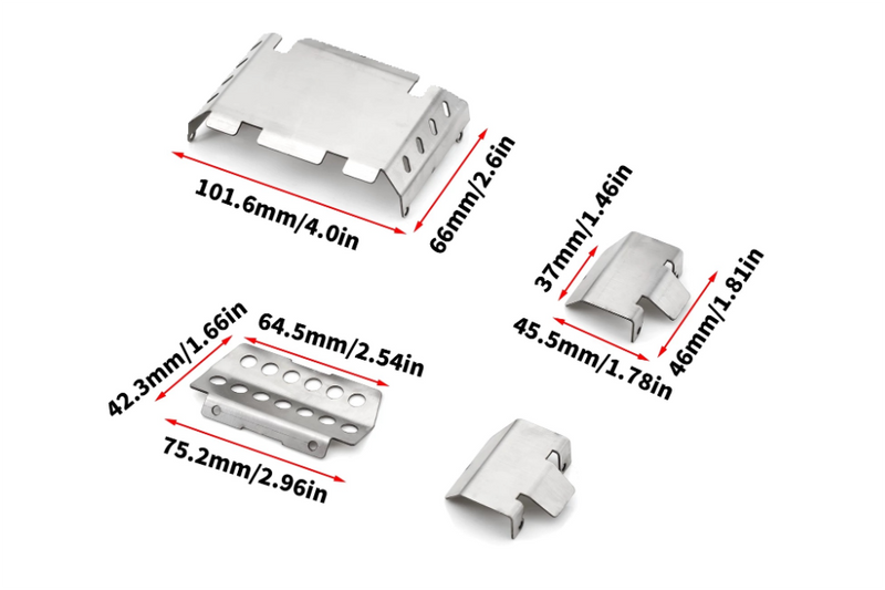 Stainless Steel Guard Plate Kit for FCX10 LC80 and K5