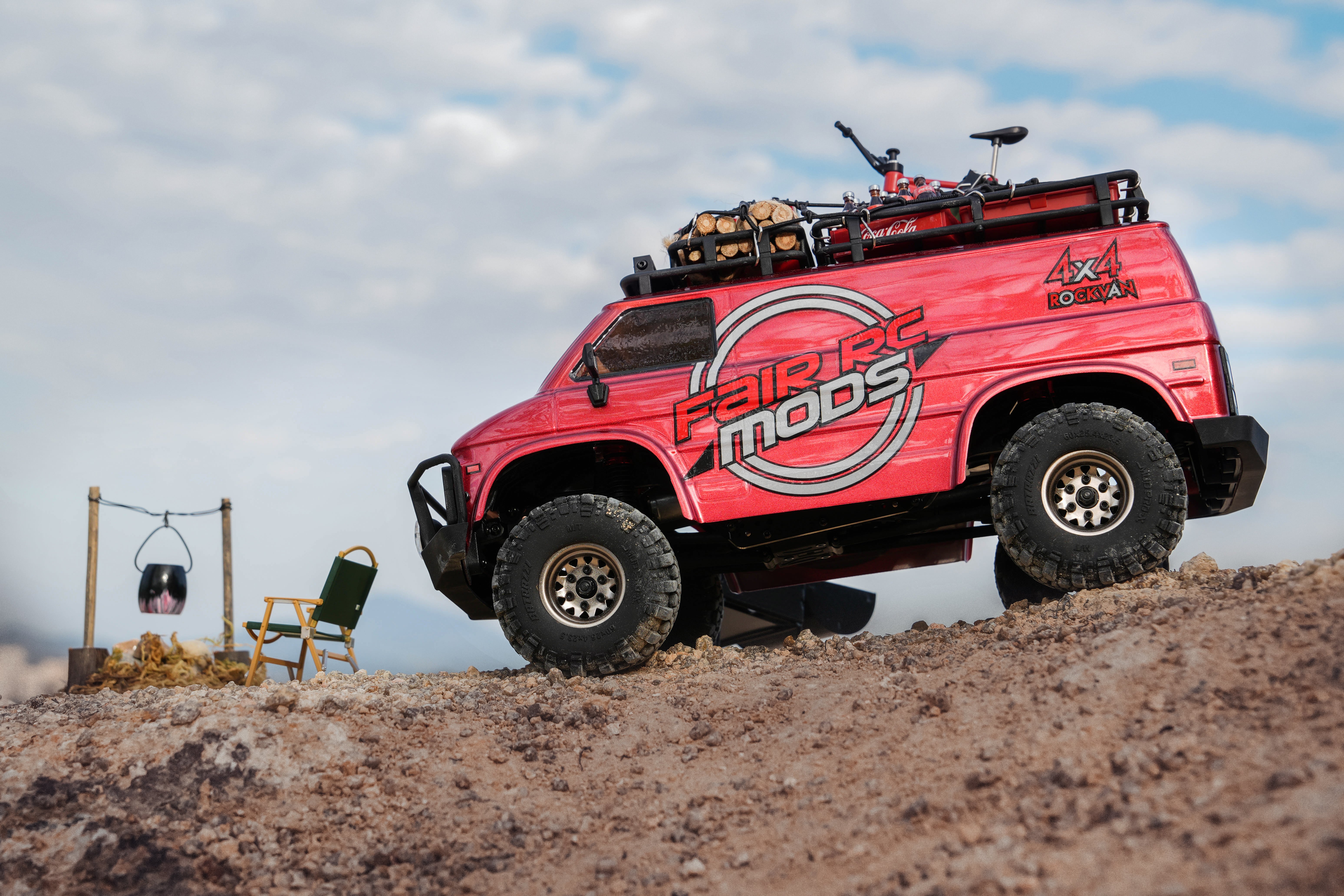 FairRC 1/18 CR18P EVO-V2 Rock Van Red Mod RTR