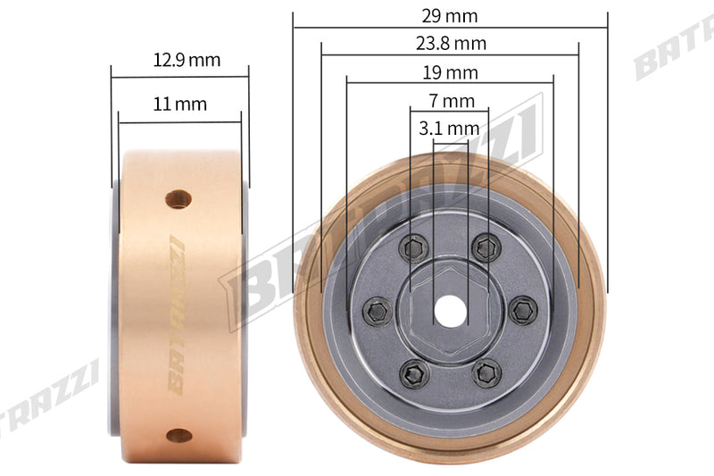 BATRAZZI Aluminum 0.8” Sheriff Beadlock Wheels (4pcs)