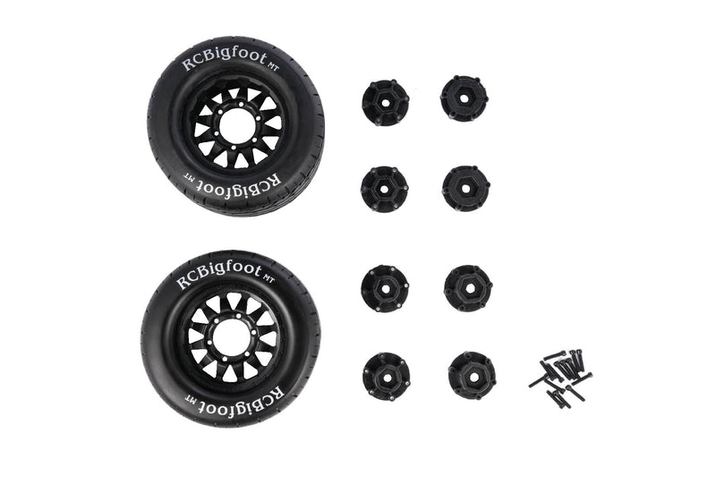 Tire and Plastic Wheel Sets for 1/10 Monster Trucks (2PCS)