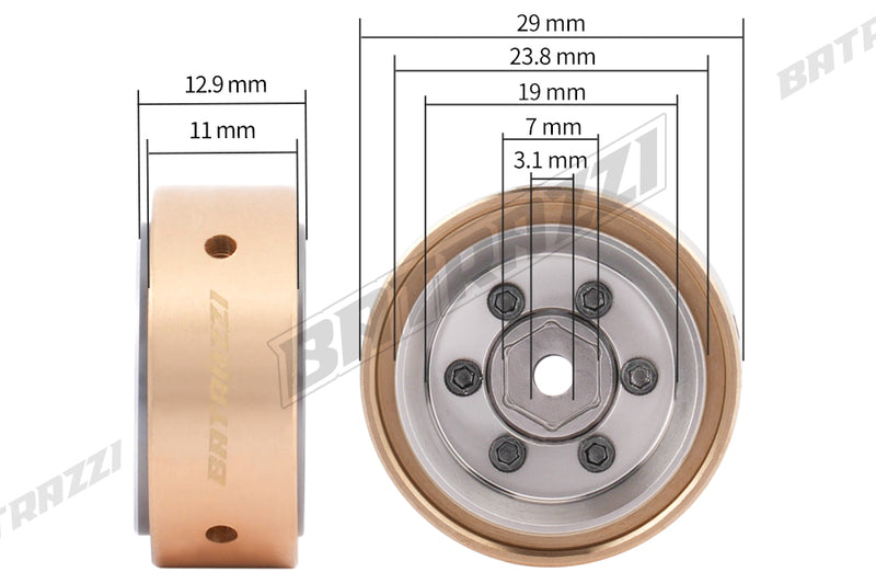 BATRAZZI Aluminum 0.8” Sheriff Beadlock Wheels (4pcs)