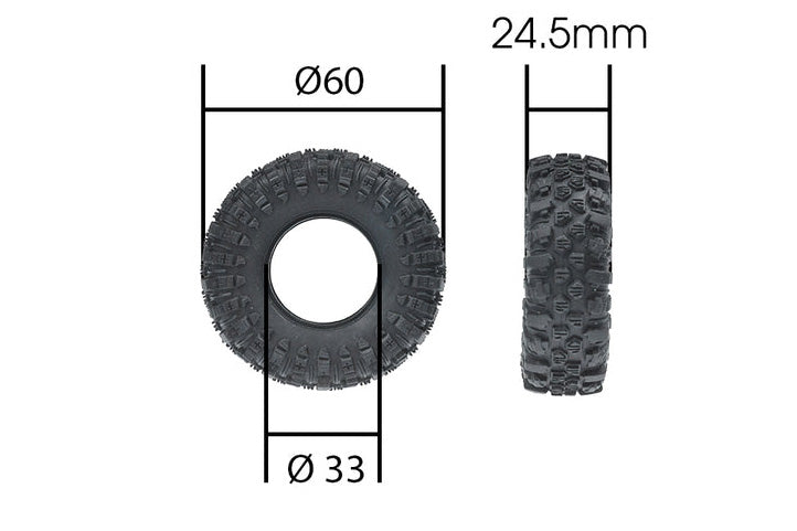 FURITEK Mudder 60mm Tires Extra Soft Sticky Set For 1.2 inch Wheel (FX118)