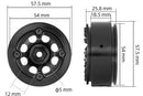 BATRAZZI 1.9" Aluminum D-Hole Beadlock Wheels Gun Metal (2pcs)