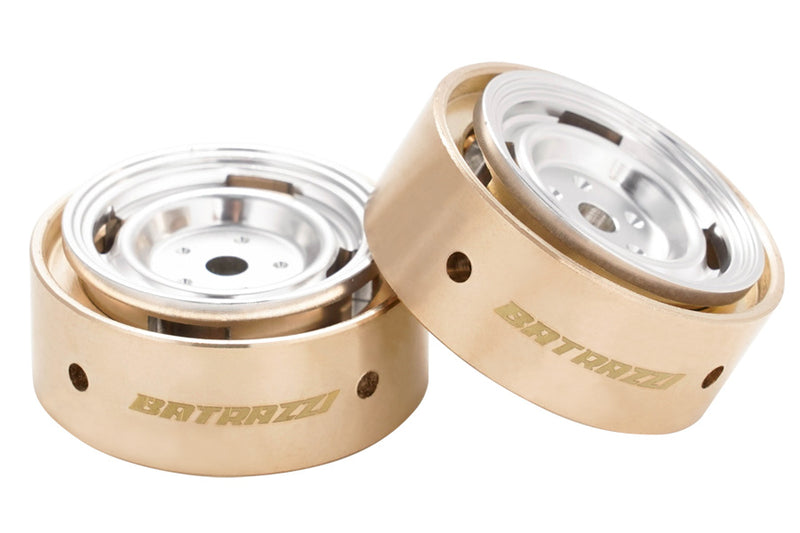 BATRAZZI 0.8" Aluminum 4-Slot Road Wheels Silver 4pcs for SCX24/CR24/FCX24M (Discovery/Range Rover)