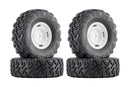BATRAZZI 0.8" Aluminum 4-Slot Road Wheels White 4pcs for SCX24/CR24/FCX24M (Discovery/Range Rover & Tacoma)