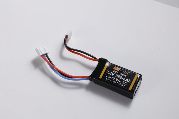 7.4V 380mAh LiPo battery for RC models with connector wires