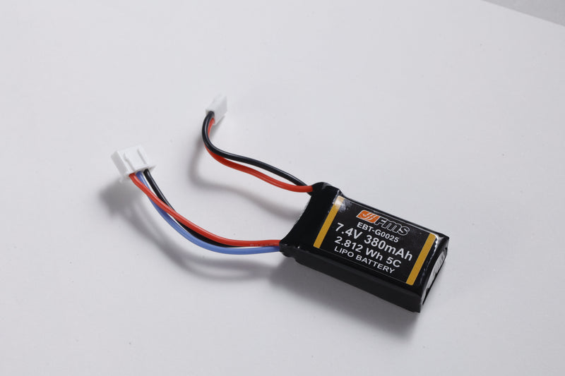 7.4V 380mAh LiPo battery for RC models with connector wires