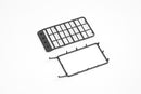 Black plastic accessory trays for RC model parts and assembly.