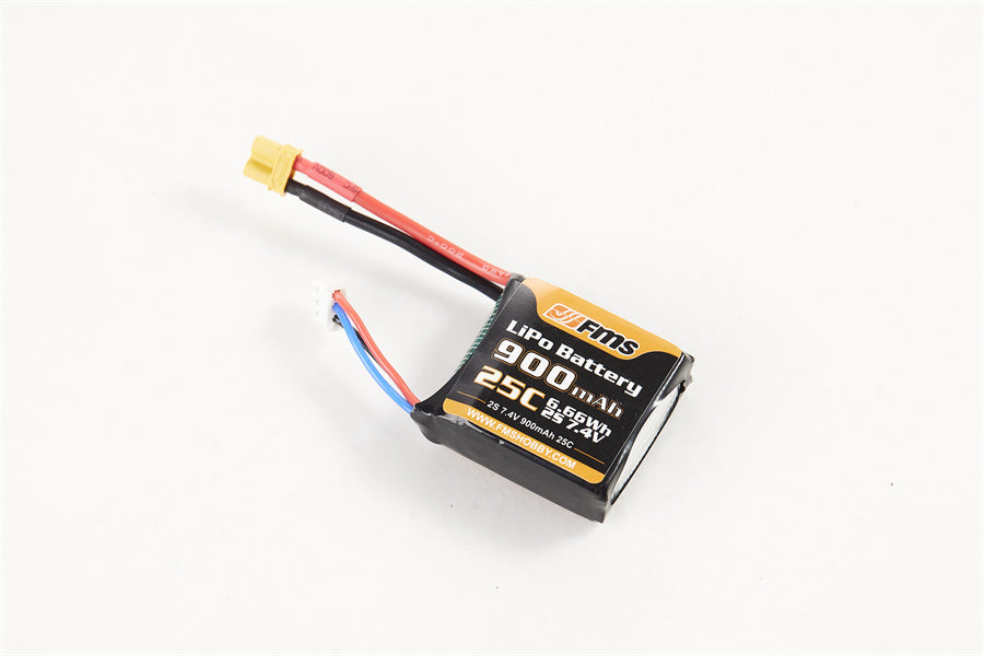FMS Lipo Battery 7.4V 900mAh 25C XT30 for FMT24 Colorado