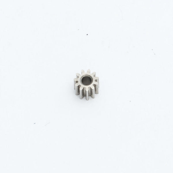 Close-up of FCX24M 11T pinion gear for remote control vehicles