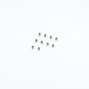 Ten small metal ball heads for RC models on a white background