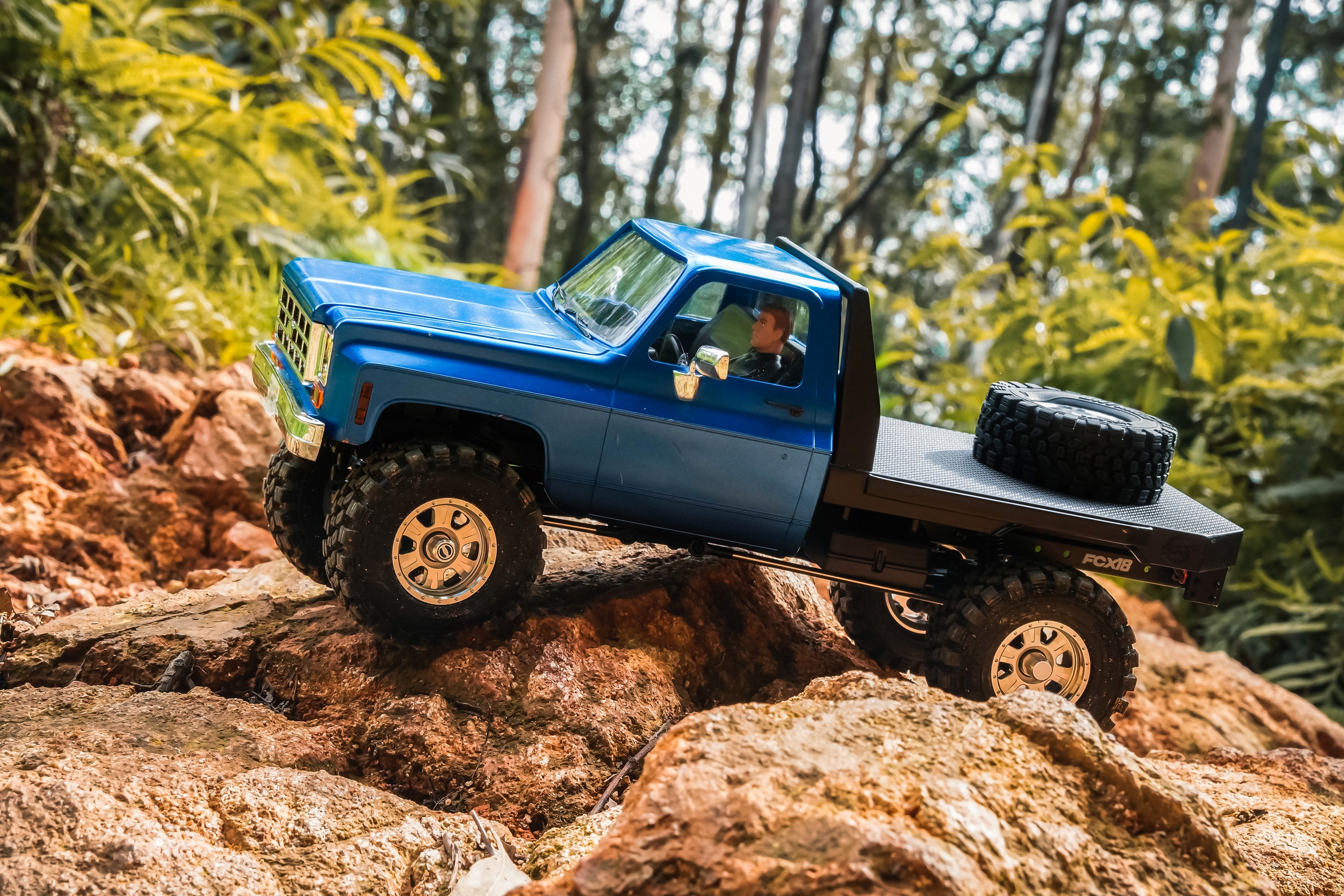 FairRC 1/18 FCX18S K10 S Flatbed Classic Mod RTR RC Crawler (Blue)