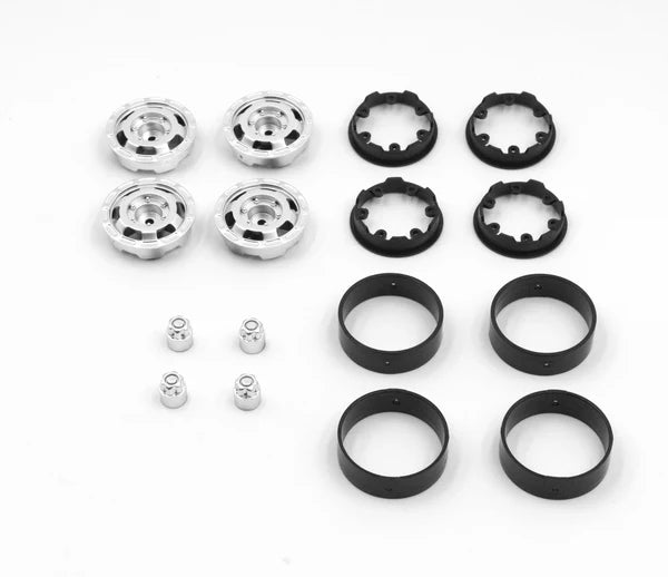 CR18P Truck 1.2inch Bead Lock Wheel Set (Satin Silver)