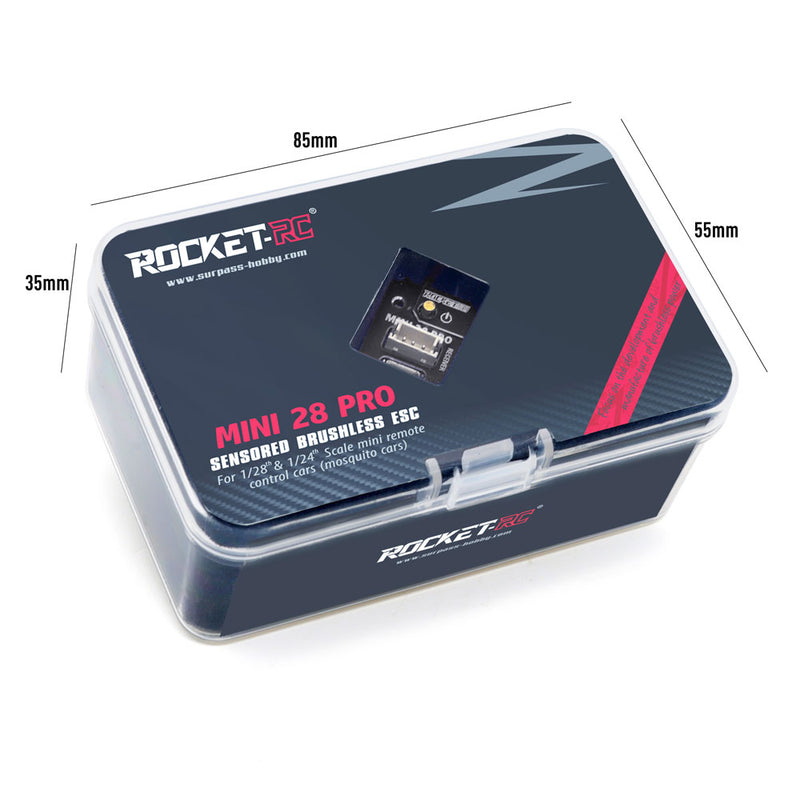 Rocket RC Mini Sensored Brushless Motor & ESC Set For 1/24 1/28 Racing Cars