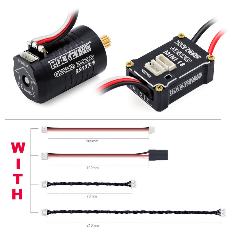 Rocket RC Gecko 2030 Sensored Brushless Motor + Gecko MINI 18 ESC Set for TRX-4M