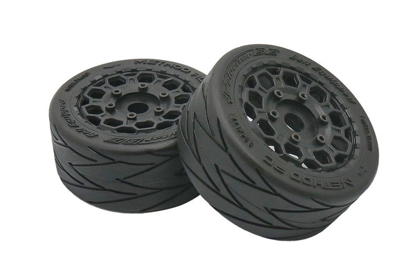 Method RC Velociter Belted 1/7th On Road Tires On Hive 17mm Hex Wheels (2PCS, Glued)