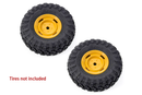BATRAZZI 0.8" Aluminum 4-Slot Road Wheels Yellow 4pcs for SCX24/CR24/FCX24M (Discovery/Range Rover & Tacoma)