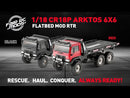 FairRC 1/18 CR18P ARKTOS 6x6 Flatbed Black Mod RTR RC Truck