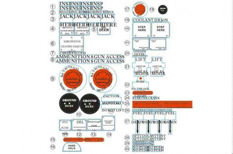 1400mm P-51D Red Tail Detailed decal sheet