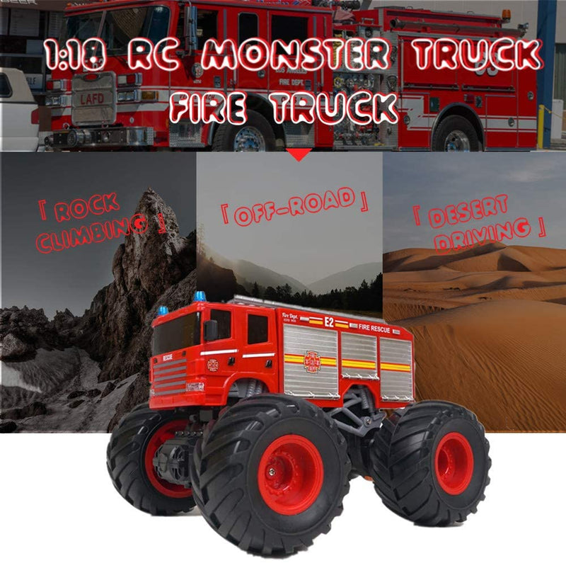 WOWRC 1/18 Remote Control Fire Truck RC (Red)