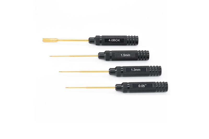 HSS Black Wrench Tool Hex 0.05''/1.3/1.5mm, Box 4.0mm 4pcs/set For Axial SCX24