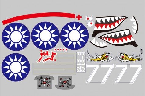 980mm P-40B Flying Tiger Decal Sheet